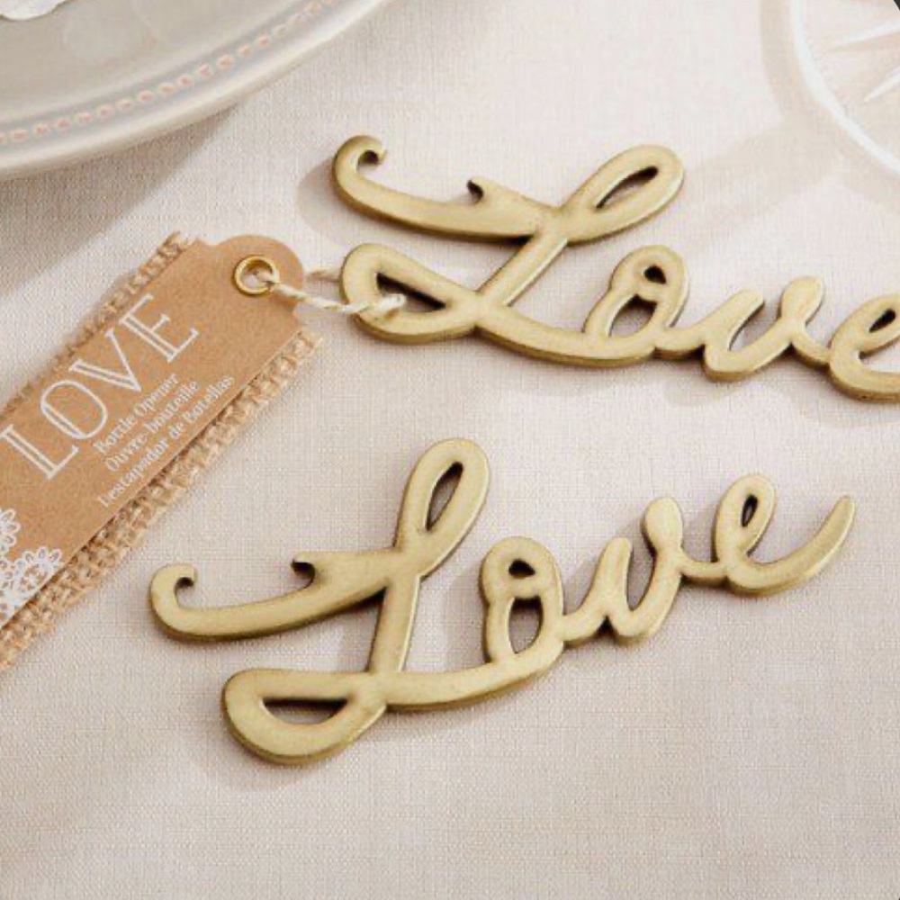 Party Favor Love Gold Bottle Opener
